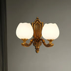 13“Colonial Brass Wall Sconce with LED Light for Bedroom