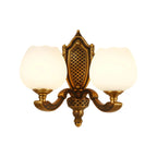 13“Colonial Brass Wall Sconce with LED Light for Bedroom
