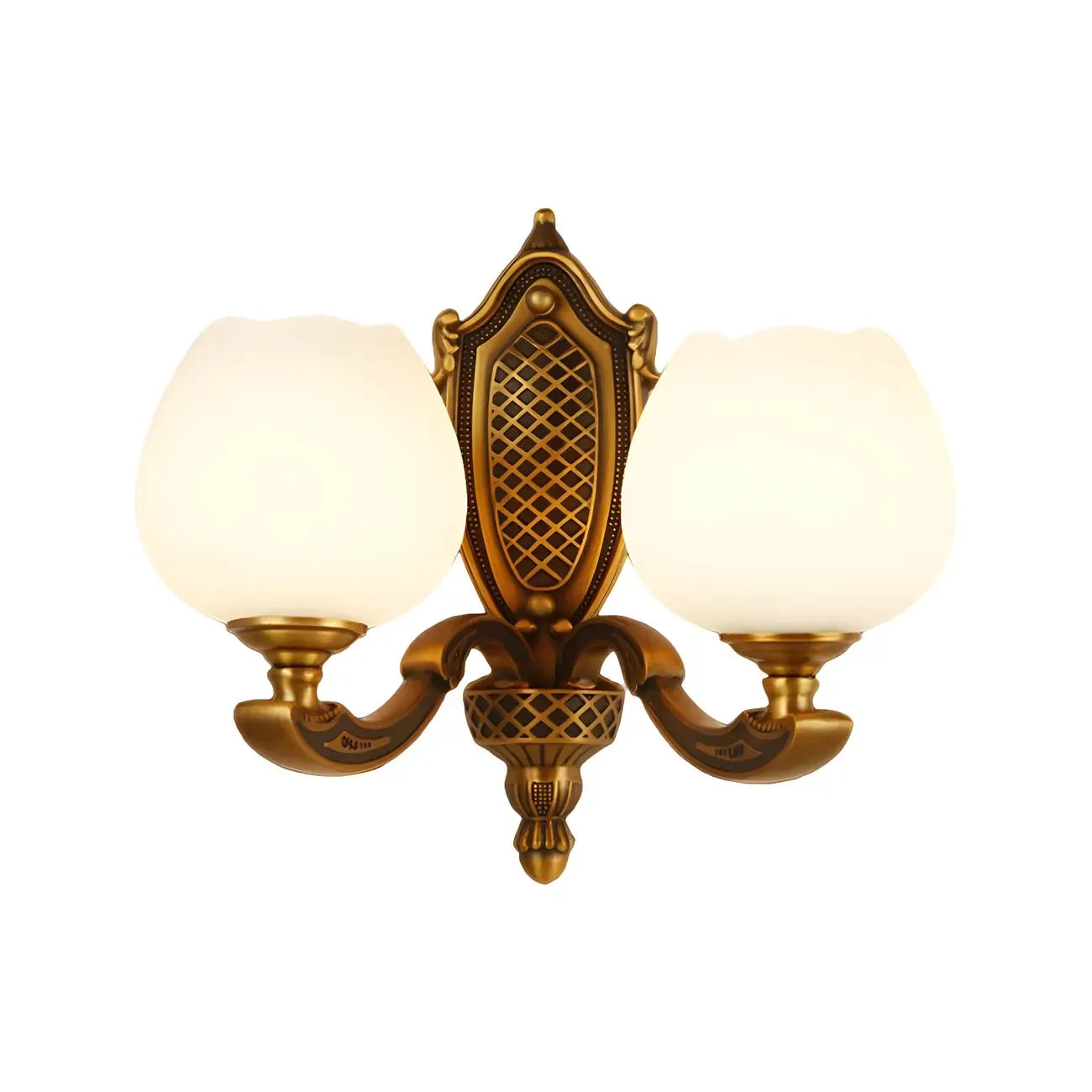 13“Colonial Brass Wall Sconce with LED Light for Bedroom