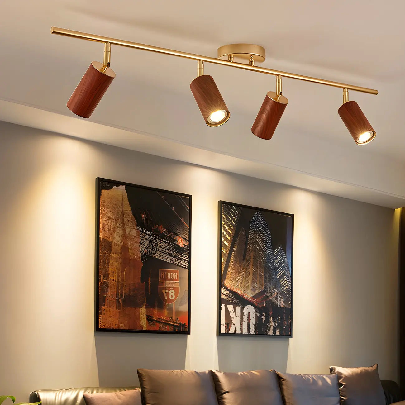 Modern 4-Light LED Fixed Track Light with Adjustable Head