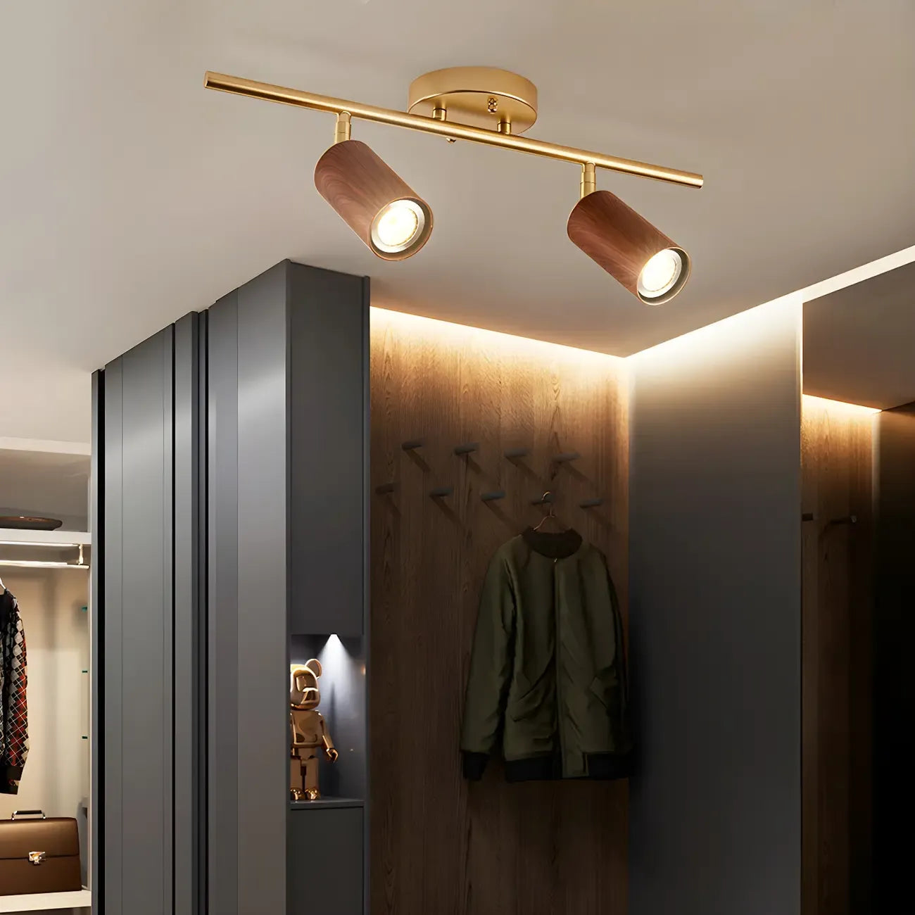 Modern 4-Light LED Fixed Track Light with Adjustable Head