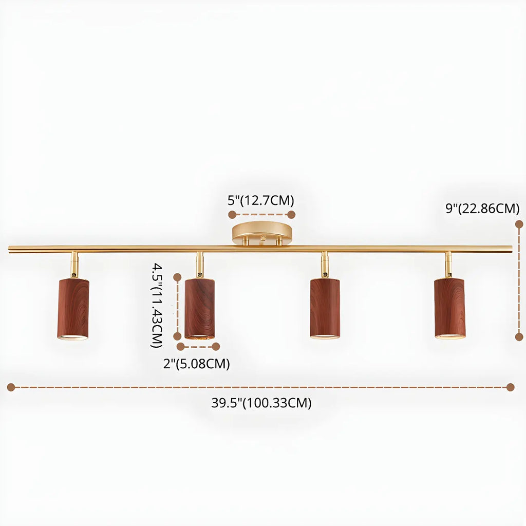 Modern 4-Light LED Fixed Track Light with Adjustable Head