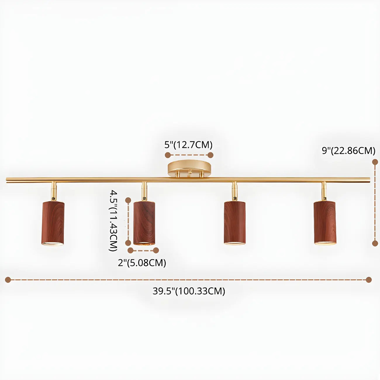 Modern 4-Light LED Fixed Track Light with Adjustable Head