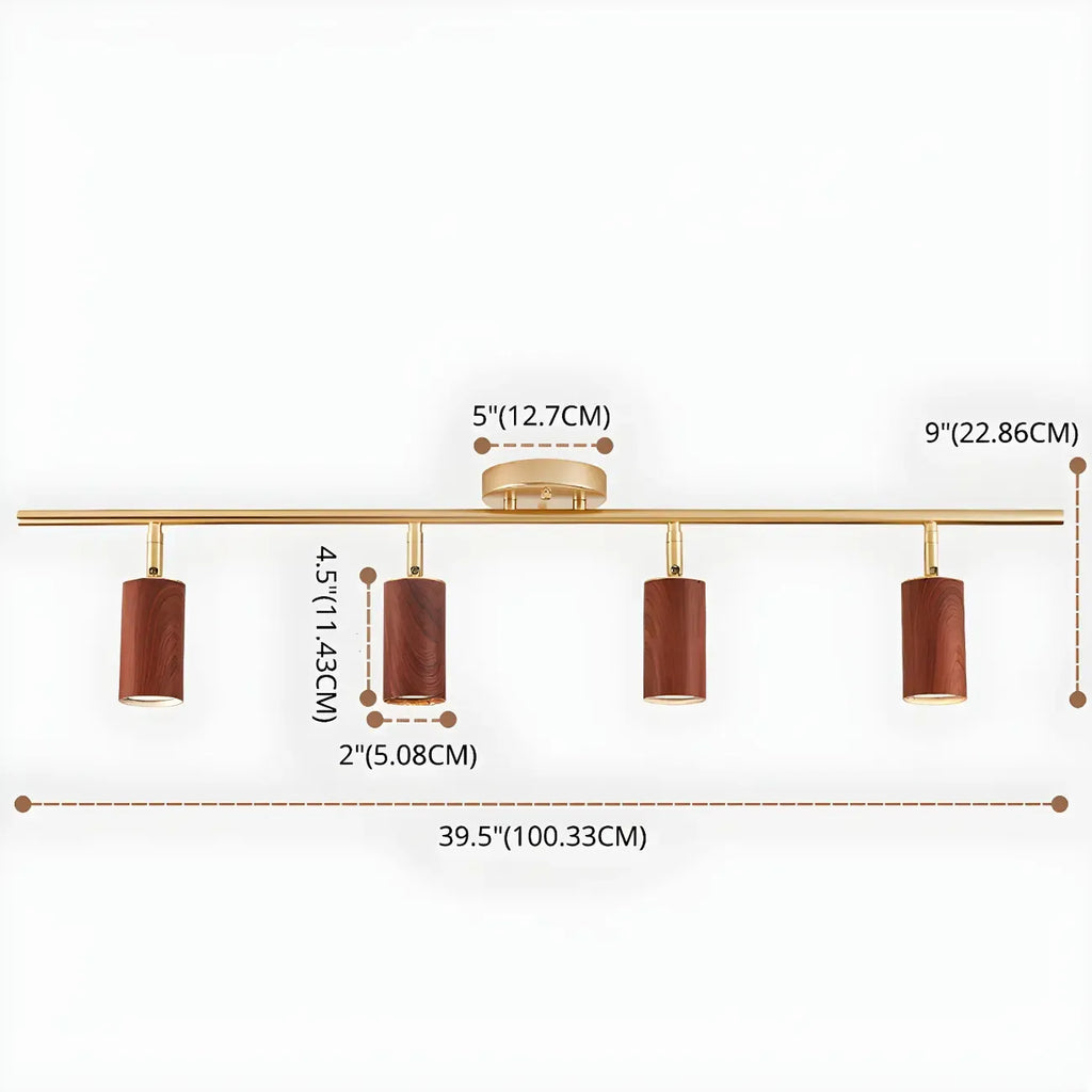 Modern 4-Light LED Fixed Track Light with Adjustable Head
