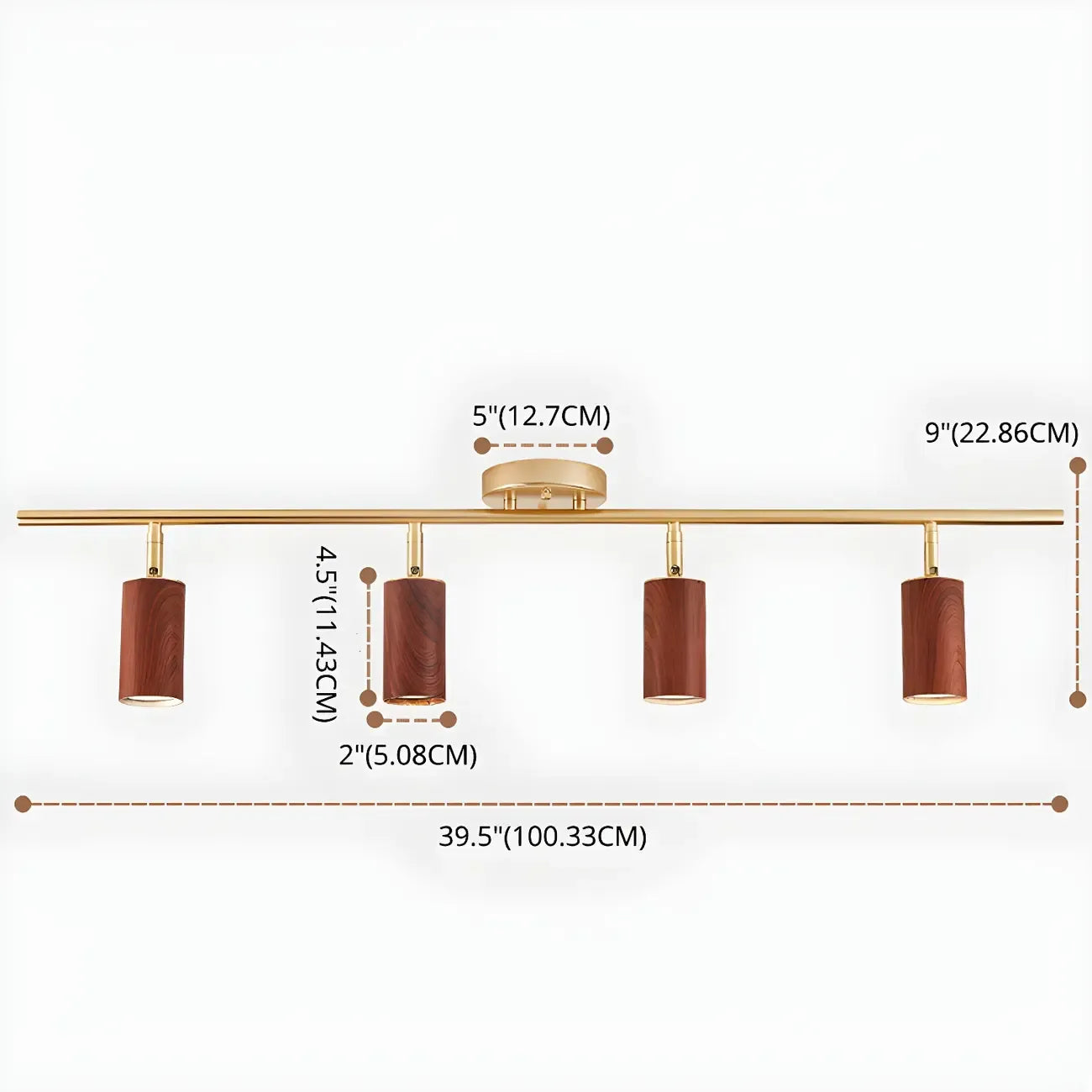 Modern 4-Light LED Fixed Track Light with Adjustable Head