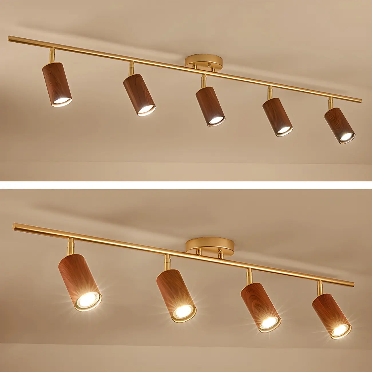 Modern 4-Light LED Fixed Track Light with Adjustable Head