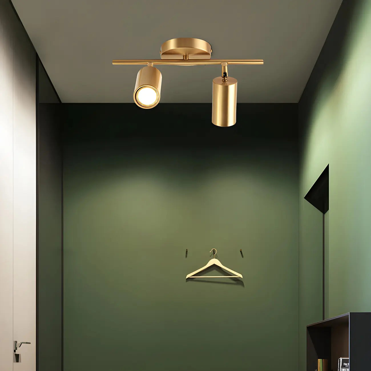 4 Light Gold Track Lighting with Adjustable Heads