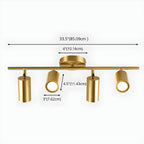 4 Light Gold Track Lighting with Adjustable Heads