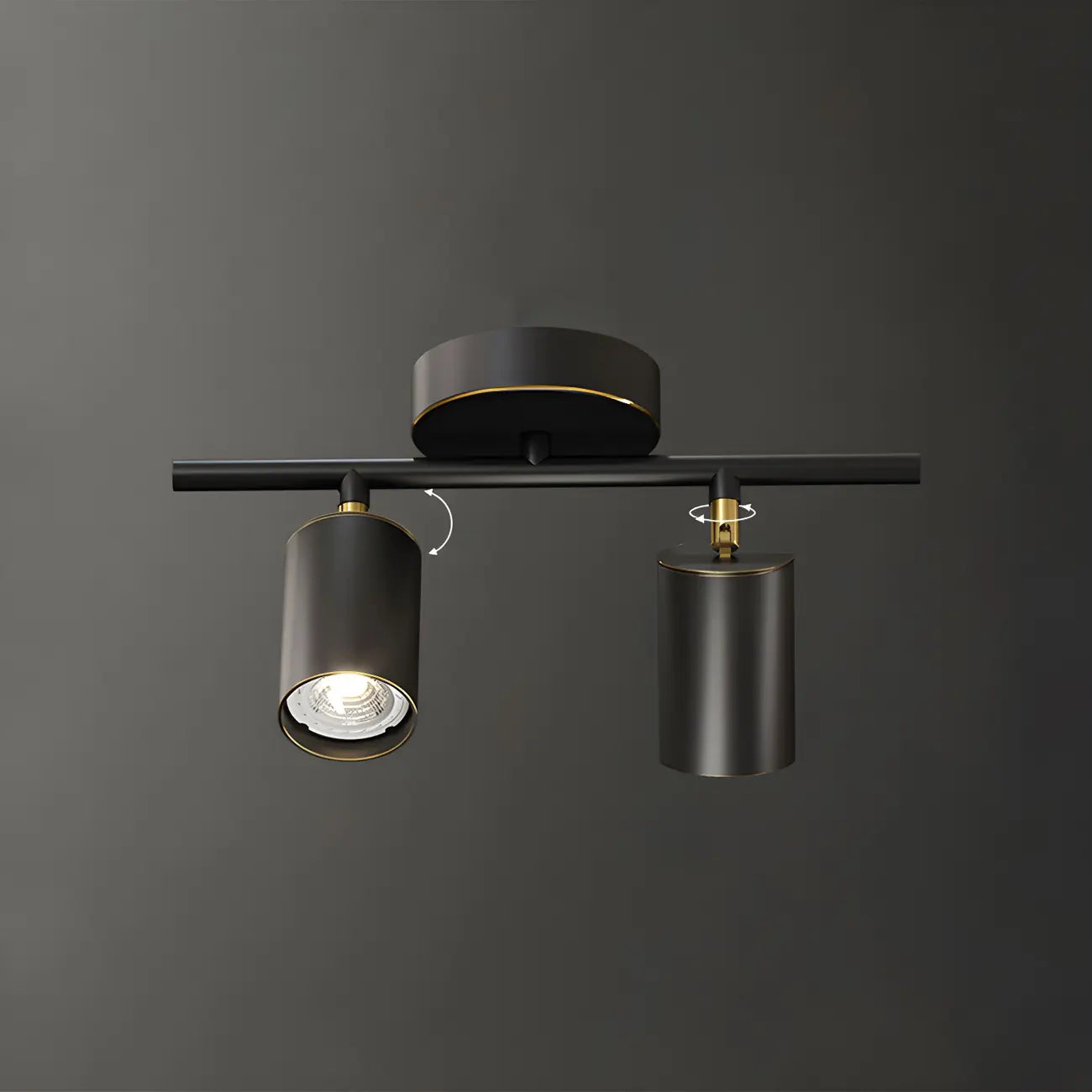 4 Light Gold Track Lighting with Adjustable Heads