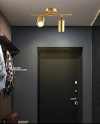 4 Light Gold Track Lighting with Adjustable Heads