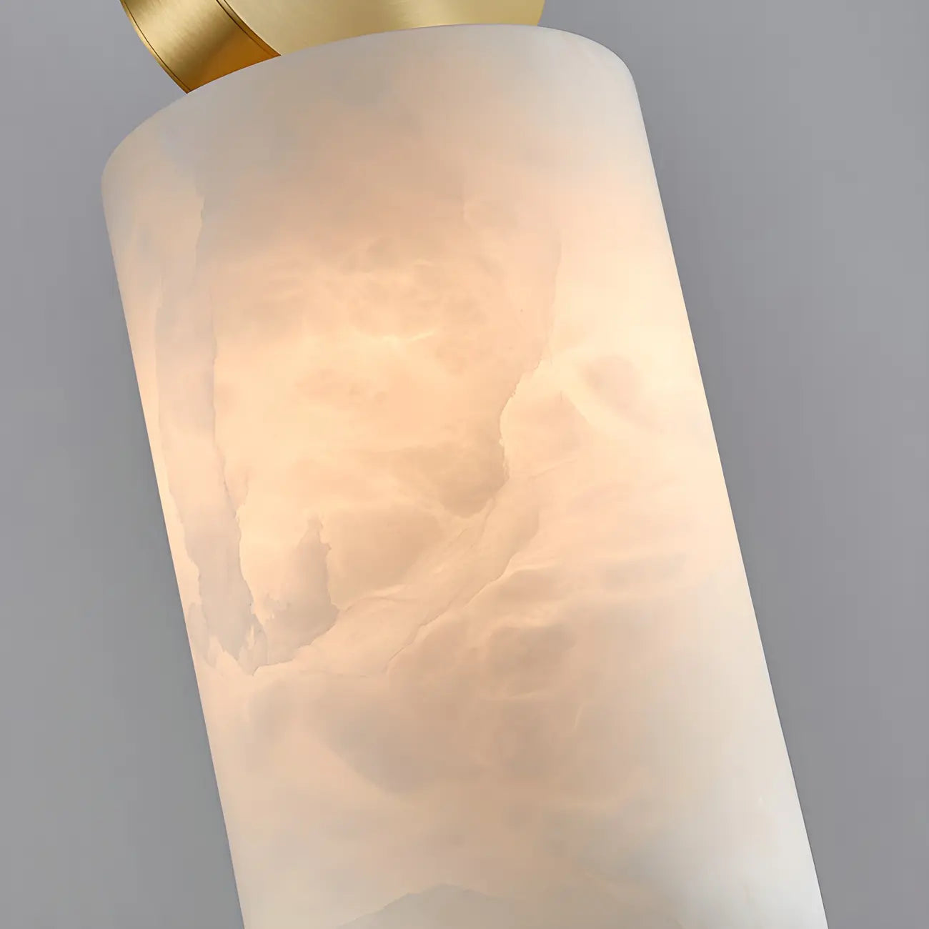 Contemporary Cylinder Stone Brass Pendant Light