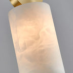 Contemporary Cylinder Stone Brass Pendant Light