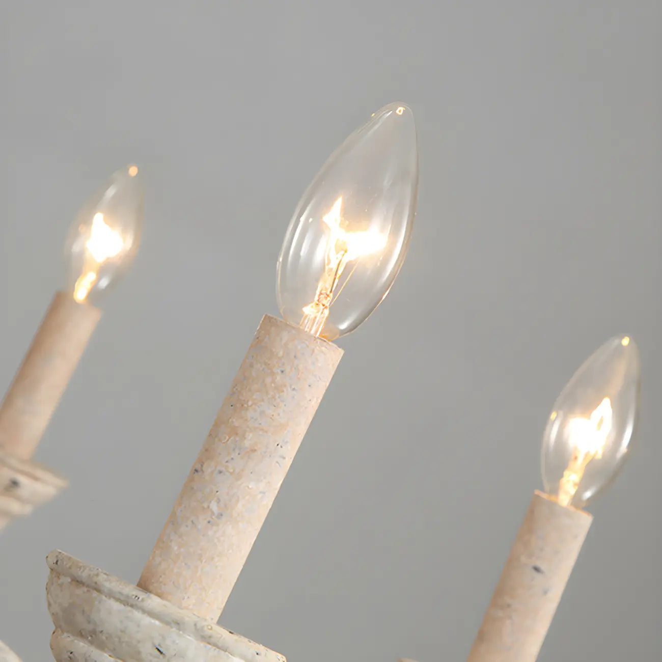 6-Light Classic Wooden Candelabra Chandelier with Chain Mount