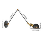 Industrial Black Adjustable Swing Arm Wall Sconce