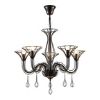 Black Metal Curved Design Modern Chandelier Fixture