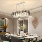 Contemporary Gold Crystal Island Pendant Light