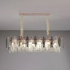 Contemporary Gold Crystal Island Pendant Light