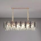 Contemporary Gold Crystal Island Pendant Light