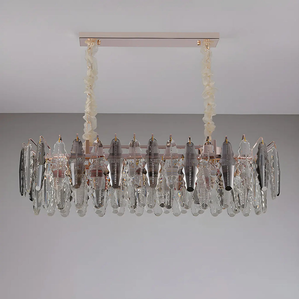 Contemporary Gold Crystal Island Pendant Light