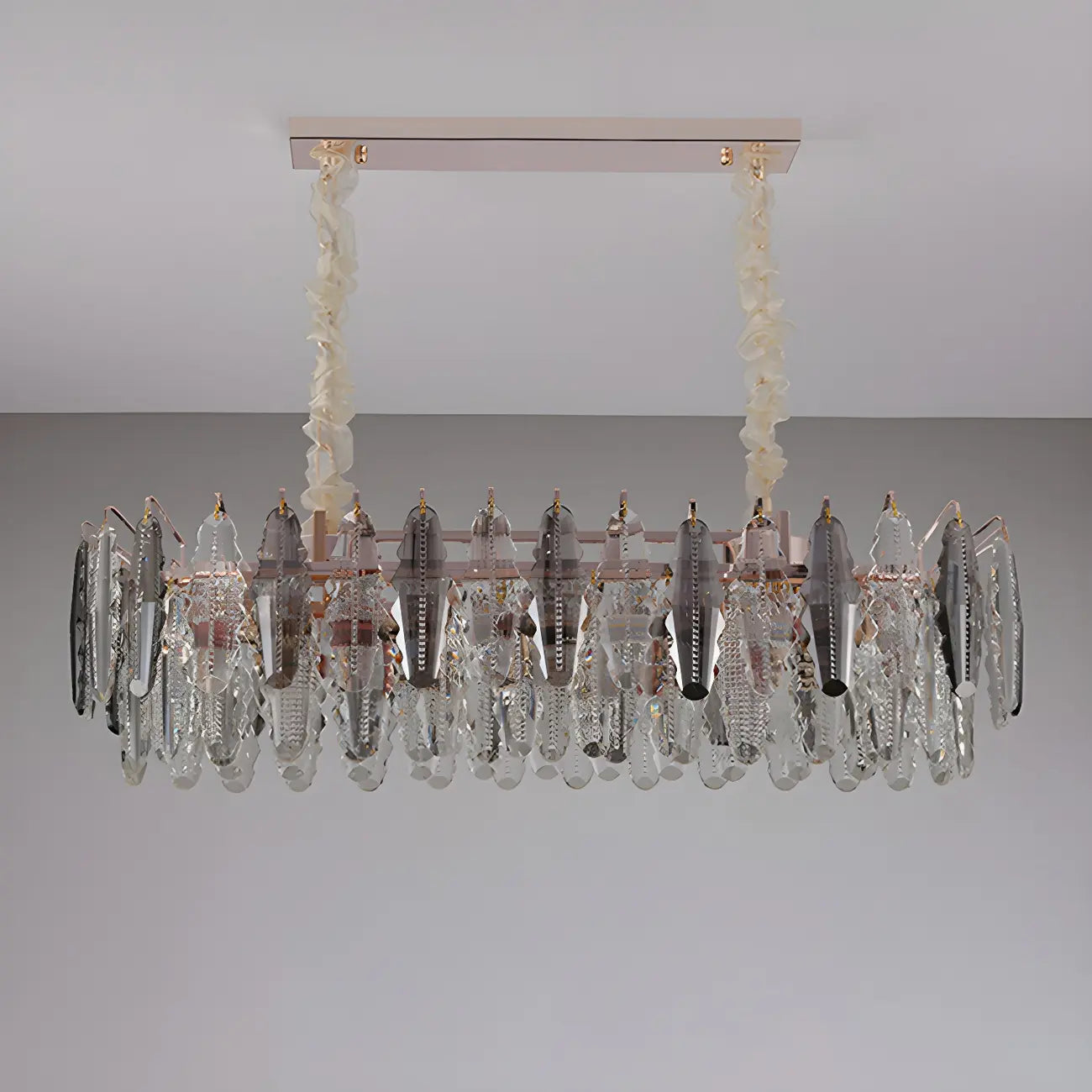 Contemporary Gold Crystal Island Pendant Light