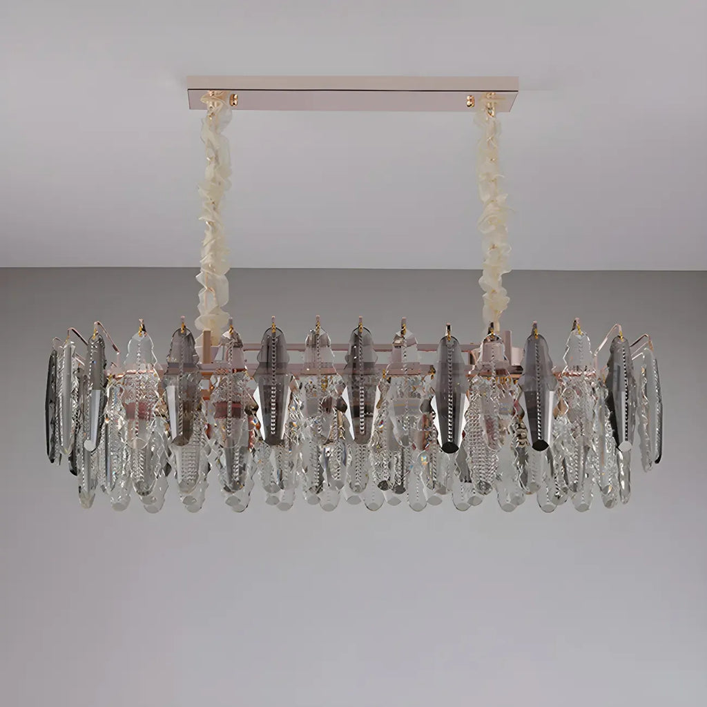 Contemporary Gold Crystal Island Pendant Light