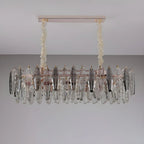 Contemporary Gold Crystal Island Pendant Light