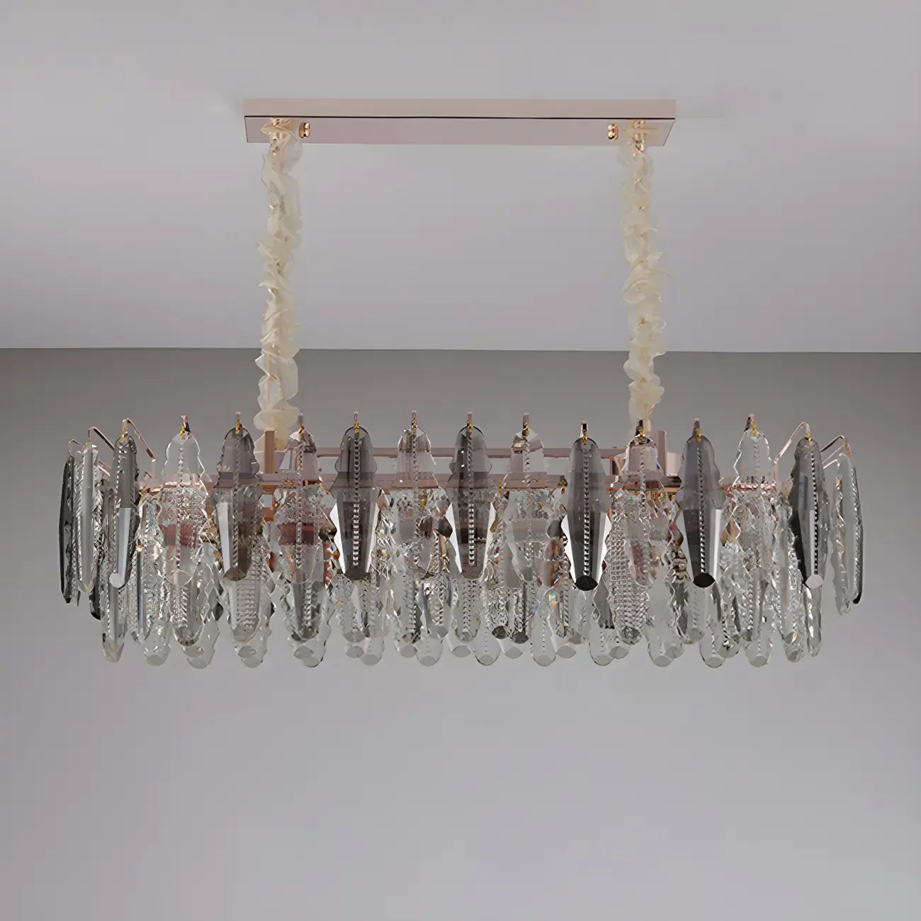 Contemporary Gold Crystal Island Pendant Light