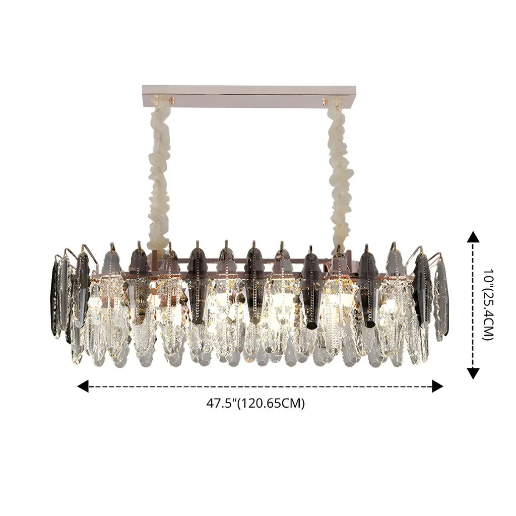 Contemporary Gold Crystal Island Pendant Light