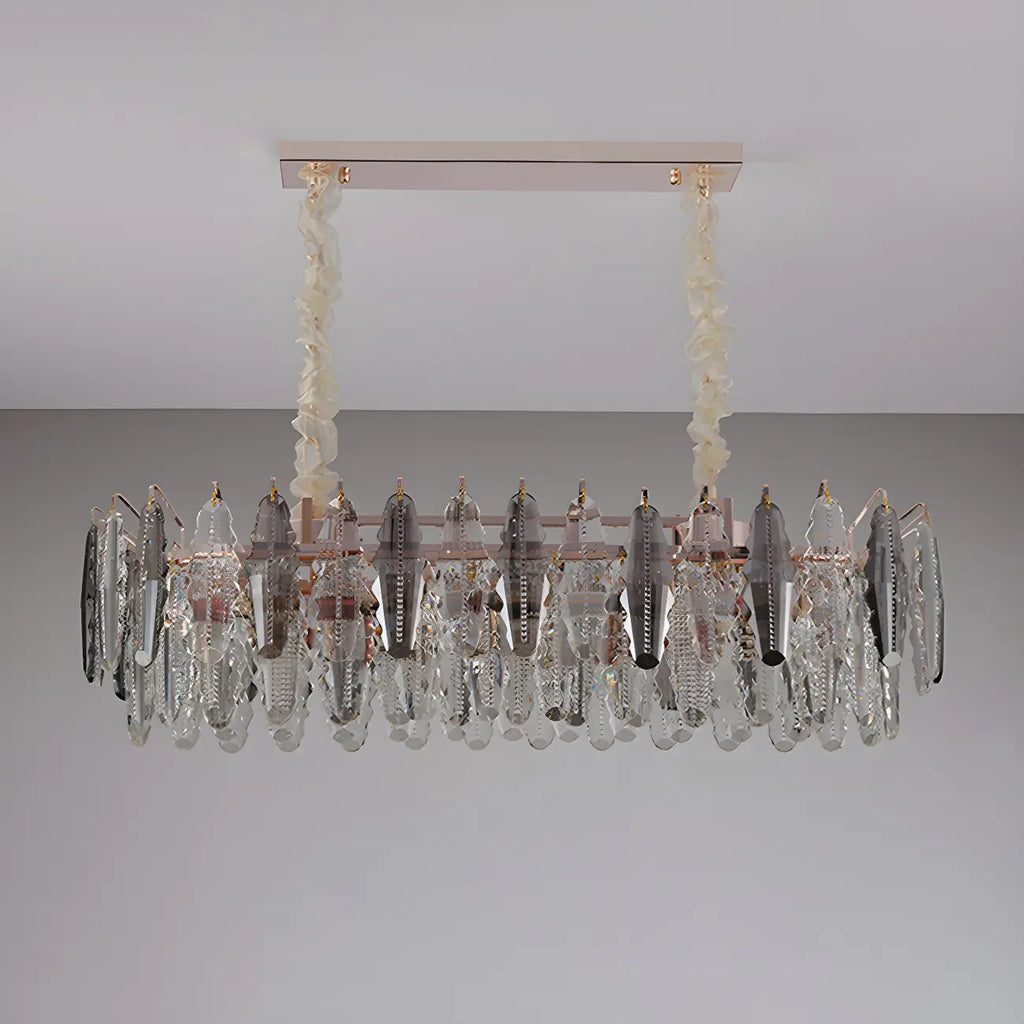 Contemporary Gold Crystal Island Pendant Light