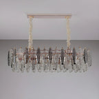 Contemporary Gold Crystal Island Pendant Light