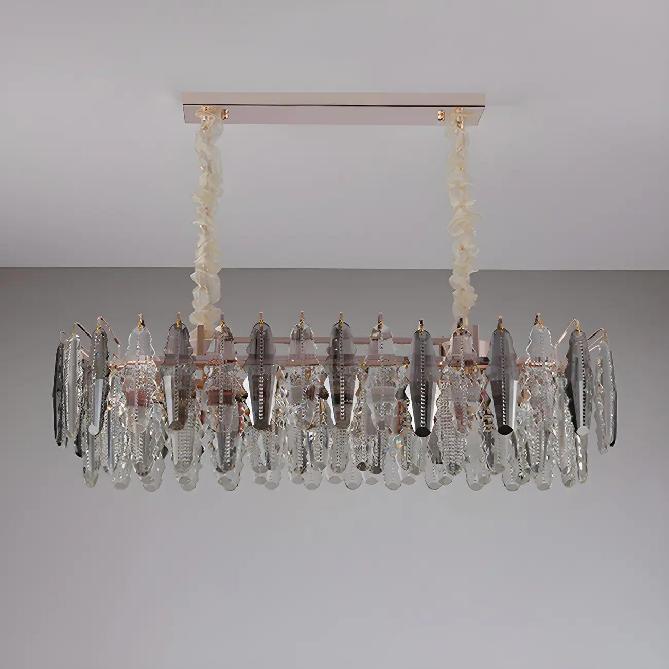 Contemporary Gold Crystal Island Pendant Light
