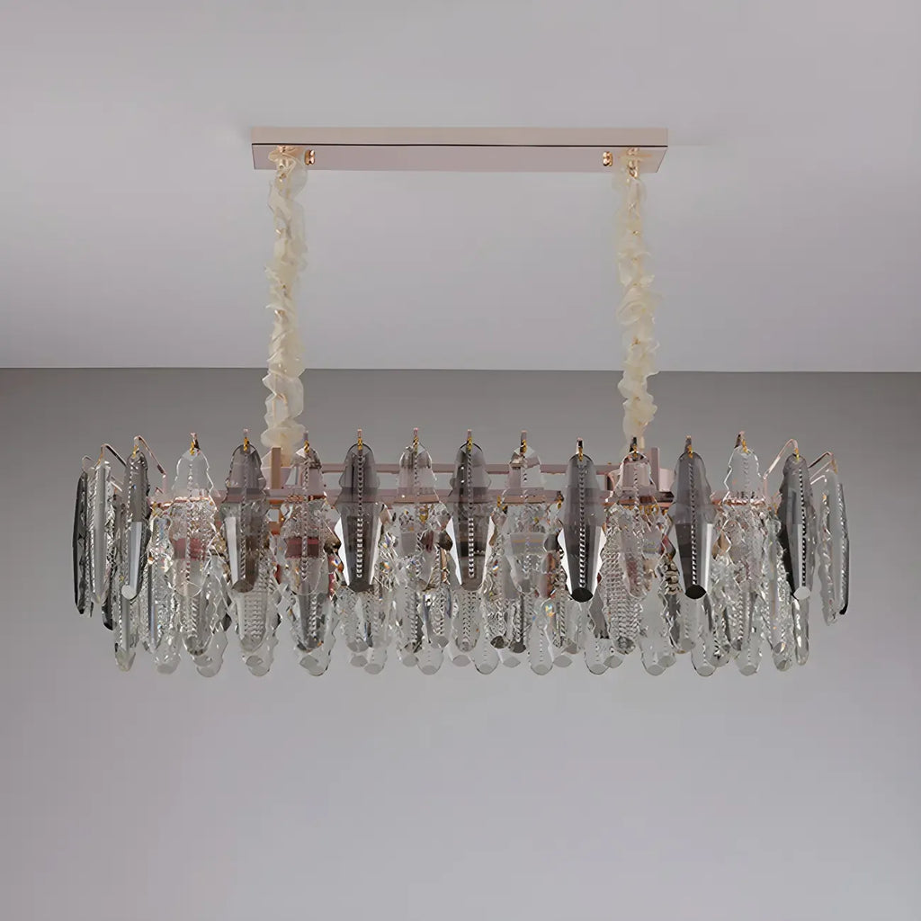 Contemporary Gold Crystal Island Pendant Light