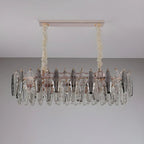Contemporary Gold Crystal Island Pendant Light