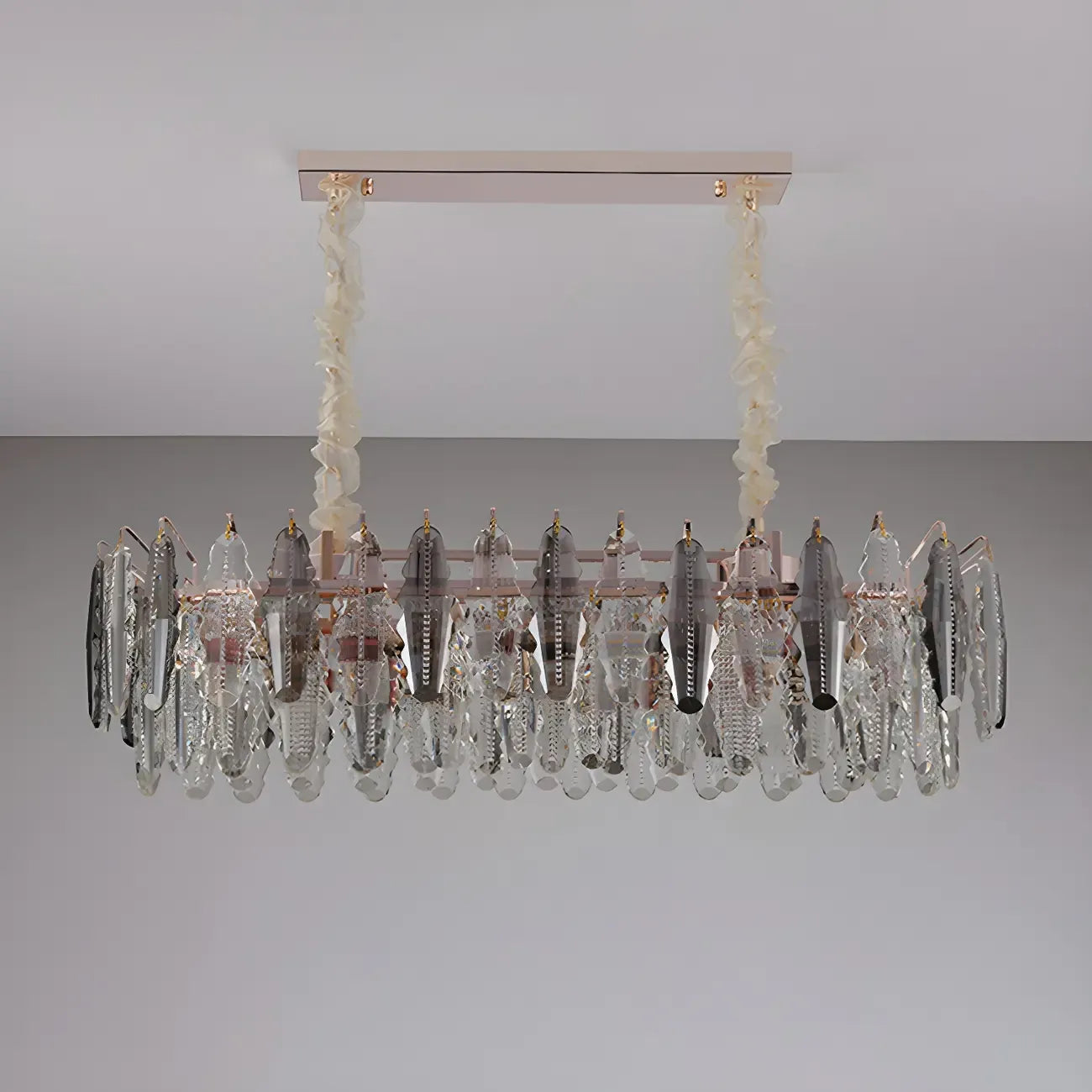 Contemporary Gold Crystal Island Pendant Light