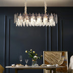 Contemporary Gold Crystal Island Pendant Light