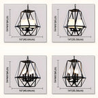 Black Geometric Iron Frame Modern Chandelier