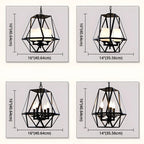 Black Geometric Iron Frame Modern Chandelier