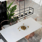 5-Light Industrial Black Glass Island Pendant Light for Kitchen