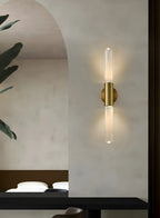 Cylinder Modern Brass 2-Light Vanity Light for Bathroom