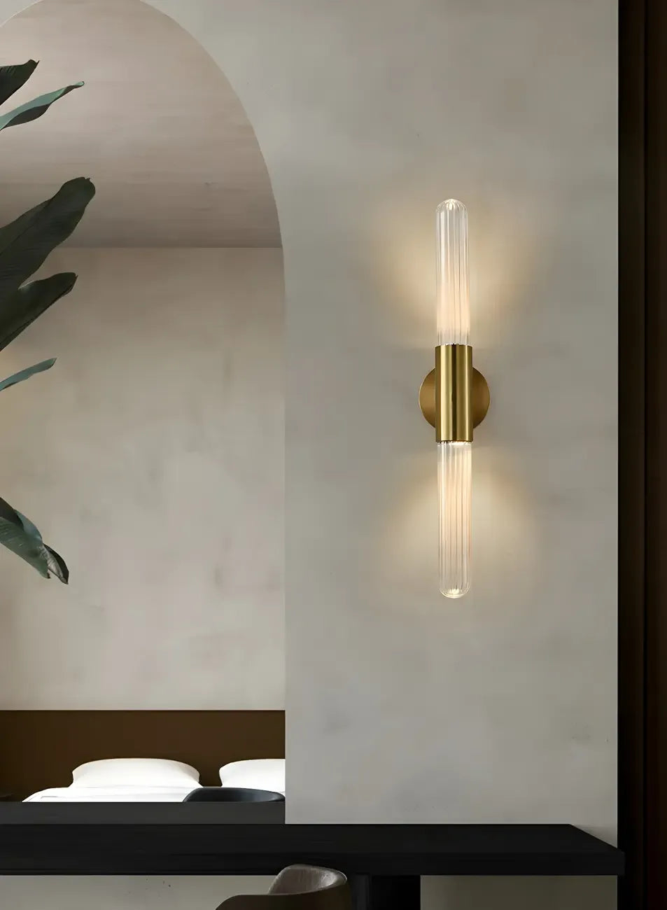 Cylinder Modern Brass 2-Light Vanity Light for Bathroom