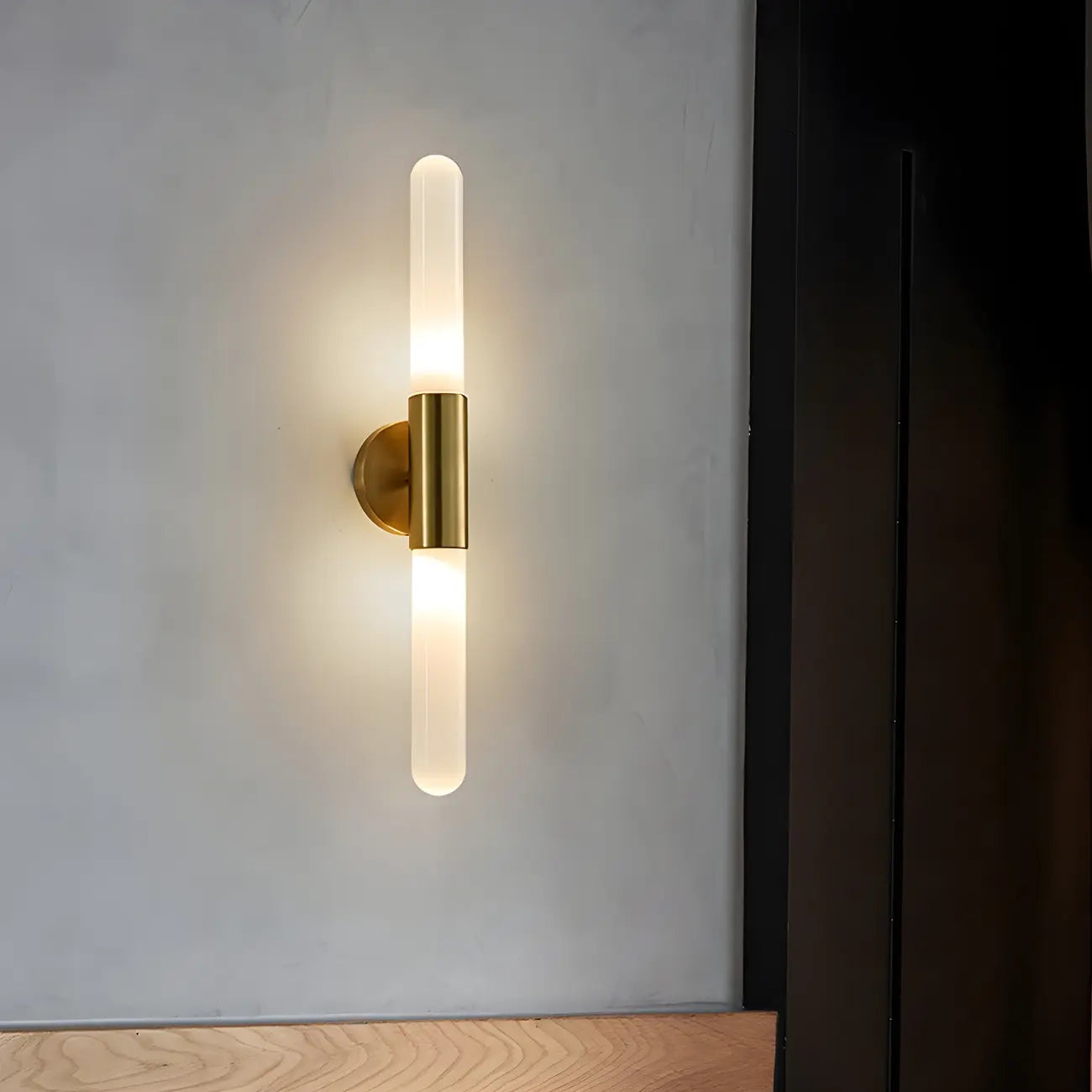 Cylinder Modern Brass 2-Light Vanity Light for Bathroom