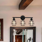 3-Light Industrial Metal Cage LED Vanity Light