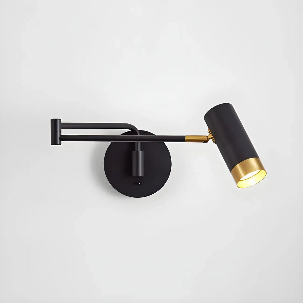 Modern Metal White Black Adjustable Swing Arm Wall Light