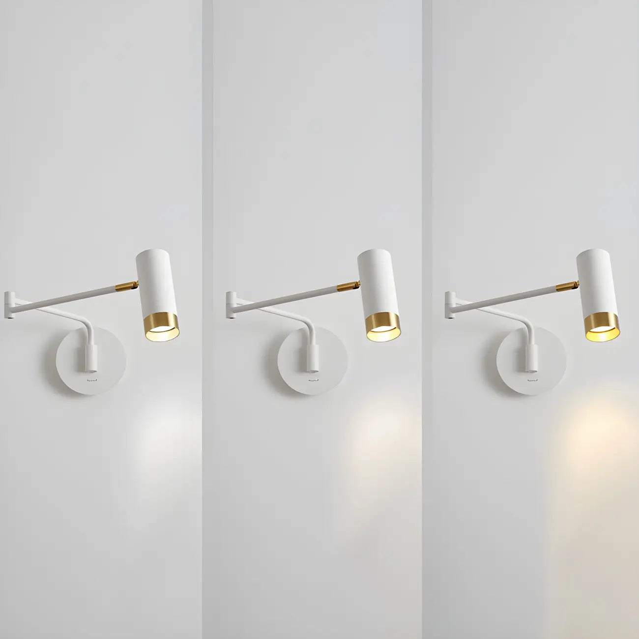 Modern Metal White Black Adjustable Swing Arm Wall Light