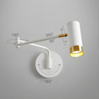 Modern Metal White Black Adjustable Swing Arm Wall Light