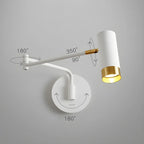 Modern Metal White Black Adjustable Swing Arm Wall Light