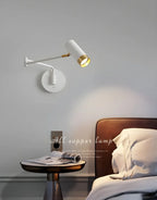 Modern Metal White Black Adjustable Swing Arm Wall Light