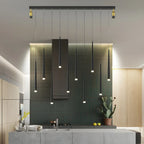 Modern Adjustable LED Black Island Pendant Light for Kitchen