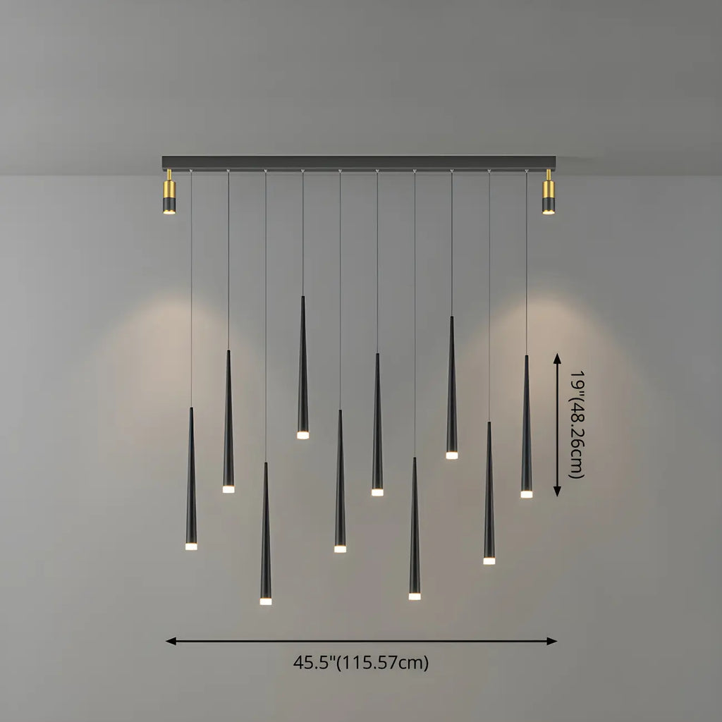 Modern Adjustable LED Black Island Pendant Light for Kitchen