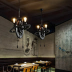 Black Metal Gear Industrial Steampunk Chandelier